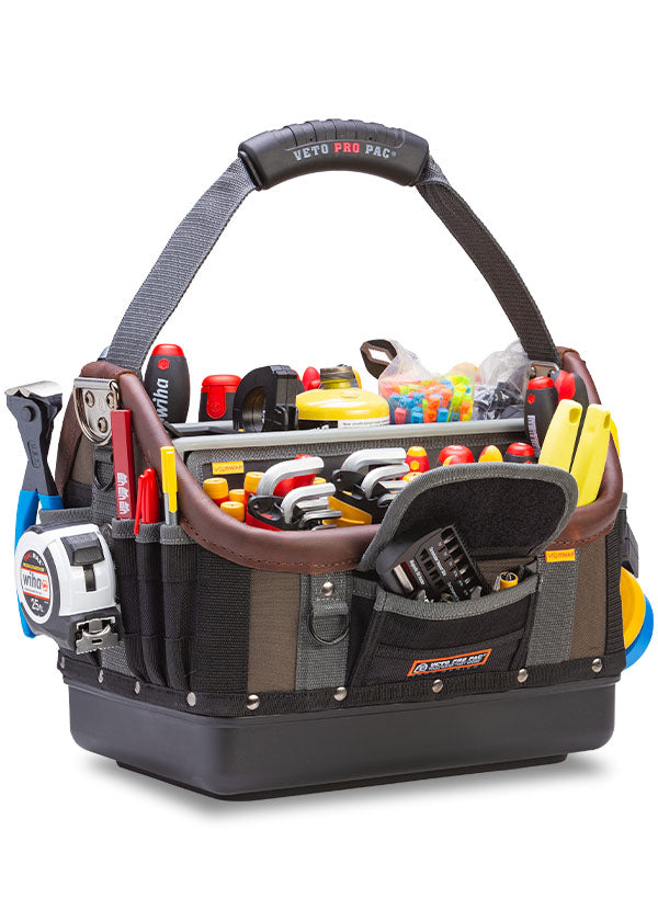 Veto Pro Pac TECH OT-LC - Large Open Top Tech Tool Bag, V-SWAP panel system