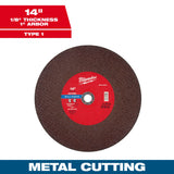 Milwaukee 49-94-0048 12" x 7/64" x 1" Metal Cut Off Wheel - Type 1