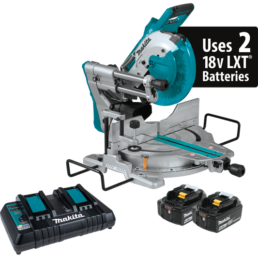 Makita, XSL06PM, Miter Saw, 36V (18V x2), 10 in., Brushless, Dual-Bevel Sliding Compound, 4.0 Ah