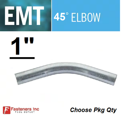 1" EMT 45 Degree Elbow UL Galvanized Steel Indoor / Outdoor Choose Qty #8312