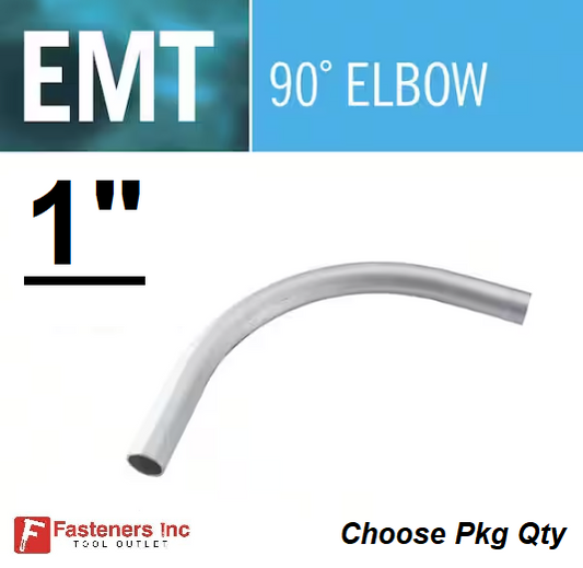 1" EMT 90 Degree Elbow UL Galvanized Steel Indoor / Outdoor Choose Qty #8302