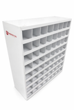 Metal 72-Hole Storage Bolt Bin Cabinet Compartment White 12" Deep 42" Height 34" Wide Durham MFG