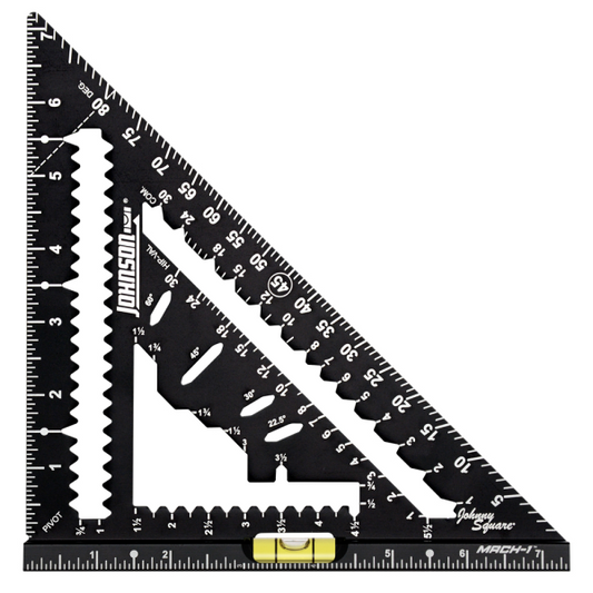 Johnson Level and Tool 7-1/4" Johnny Square MACH-1 Smart Mark Rafter Square with Level Vial