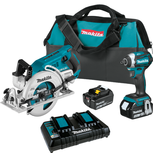 Makita XT295PT 18V LXTÂ® Lithiumâ€‘Ion Brushless Cordless 2â€‘Pc. Combo Kit (5.0Ah)