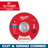 Milwaukee 49-94-0927 6" x 1/8" x 5/8"-11 Performance+ Dual Metal Cut & Grind Wheel - Type 27