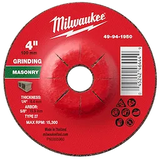 Milwaukee 49-94-1950 4" x 1/4" x 5/8" Masonry Grinding Wheel - Type 27