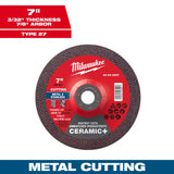 Milwaukee 49-94-0203 4-1/2" x .045" x 7/8" Ceramic+ Metal Cut Off Wheel - Type 1