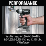 Makita XDT15ZB 18V LXTÂ® Lithiumâ€‘Ion Subâ€‘Compact Brushless Cordless Impact Driver, Tool Only