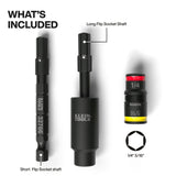 Klein Tools 32982 Impact Flip Socket With Swivel Adapter, 3-Piece