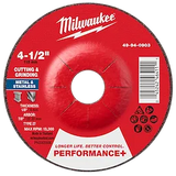 Milwaukee 49-94-0903 4-1/2" x 1/8" x 7/8" Performance+ Dual Metal Cut & Grind Wheel - Type 27