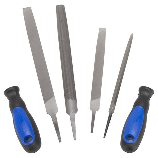 Vulcan Tools File Set, 6-Piece, Blade: Steel Handle: PP + TPR, Blue & Black Handle