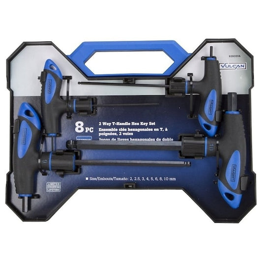 Vulcan Tools Hex Key Set, 8 -Piece, Steel, Black/Blue, Specifications: Metric Measurement