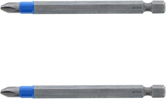 Wiha 70302 TerminatorBlue Impact Bit Phillips #2-3.5 Inch - 2 Pack