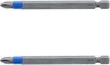 Wiha 70302 TerminatorBlue Impact Bit Phillips #2-3.5 Inch - 2 Pack