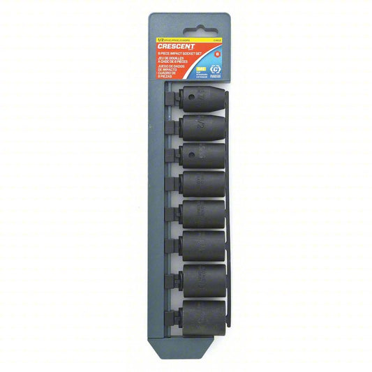 Cresent CIMS0N 8 Piece 1/2" Drive 6 Point Standard Impact SAE Socket Set