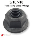 5/16"-18 Locking Flange Nut Grade 8 Phos & Oil Black Grade G