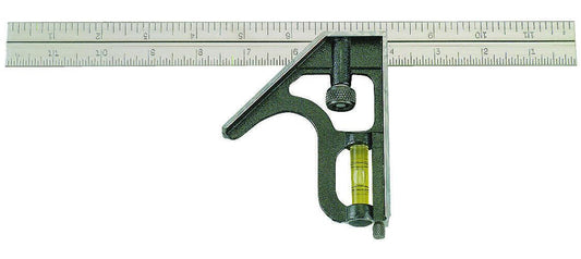 Johnson Level  400EM Professional Inch/Metric Metal Combination Square, 12"