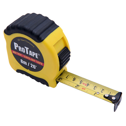US Tape 52717 3/4" x 16'/5m English/Metric Tape; yellow case - image 1