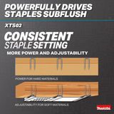 Makita XTS02Z 18V LXT® Lithium‑Ion Brushless Cordless 1/4” Narrow Crown Stapler, 18 Ga., Tool Only