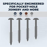 Kreg SML-C150-500 Zinc Pocket-Hole Screws 1 1/2-Inch, #8 Coarse Thread, Maxi-Loc Head (500 Count)