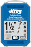 Kreg SML-C150-100 Zinc Pocket Screws, 1 1/2-Inch, #8 Coarse Thread, Maxi-Loc Head (100 Count)