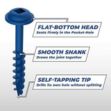 Kreg SML-C250B-50 Blue Kote Pocket Screws, 2 1/2-Inch, Coarse Thread, Maxi-Loc Head (50 Count)