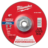 Milwaukee 49-94-0927 6" x 1/8" x 5/8"-11 Performance+ Dual Metal Cut & Grind Wheel - Type 27