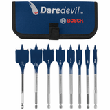 Bosch, DSB5008P, Spade Bit Set, 8 Pieces, High Carbon Steel, 3/8 in. to 1-1/4 in., Single Ended, Self Feeding