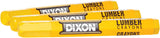 Dixon 49600 Industrial Lumber Marking Crayons, 4.5" x 1/2" Hex, Yellow, 12 Per Box