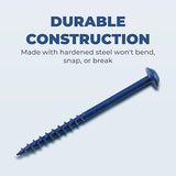 Kreg SML-C250B-250 Blue-Kote Weather Resistant Pocket Hole Screws, 2 1/2 inch, 8 Coarse, Washer Head, 250 Count