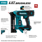 Makita XTS02Z 18V LXT® Lithium‑Ion Brushless Cordless 1/4” Narrow Crown Stapler, 18 Ga., Tool Only