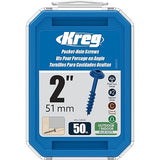 Kreg SML-C2B-50 Blue Kote Weather-Resistant Pocket Screws, 2 Inch #8 Coarse Thread, Maxi-Loc Head (50 Count)