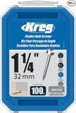Kreg SPS-F125-100 Zinc Pocket Screws, 1-1/4 Inch #6 Fine Thread, Pan Head (100 Count)