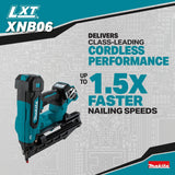 Makita XNB06Z 18V LXT® Lithium‑Ion Brushless Cordless 2‑1/2” Angled Finish Nailer, 16 Ga., Tool Only