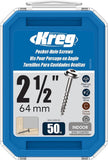 Kreg SML-C250-50 Zinc Pocket-Hole Screws, 2 1/2 Inch, #8 Coarse Thread, Maxi-Loc Head (50 Count)