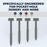Kreg SPS-C1-500 Zinc Pocket Screws, 1-Inch, #7 Coarse Thread, Pan Head (500 Count)