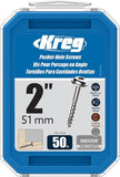 Kreg SML-C2-50 Zinc Pocket Screws, 2-Inch #8 Coarse Thread, Maxi-Loc Head (50 Count)