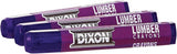 Dixon 49300 Industrial Lumber Marking Crayons, 4.5" x 1/2" Hex, Purple, 12 Per Box