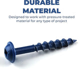 Kreg SML-C125B-100 Blue-Kote Weather Resistant Pocket Screws, 1 1/4 Inch, #8 Coarse Thread, Maxi-Loc Head, (100 Count)