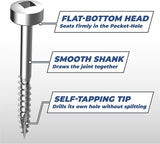 Kreg SPS-F1-500 Zinc Pocket Screws, 1-Inch, #6 Fine Thread, Pan Head (500 Count)