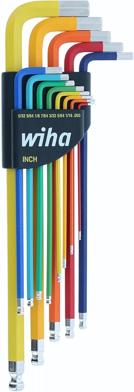 Wiha 66981 13 Piece Ball End Color Coded Hex L-Key Set - Inch