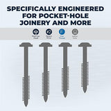 Kreg SML-F150-100 Zinc Pocket Screws, 1-1/2 Inch #7 Fine Thread, Maxi-Loc Head (100 Count)