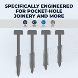 Kreg SPS-F075-100 Zinc Pocket Screws, 3/4 Inch #6 Fine Thread, Pan Head (100 Count)