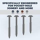 Kreg SML-C250-250 Zinc Pocket-Hole Screws, 2 1/2 Inch, #8 Coarse Thread, Maxi-Loc Head (250 Count)