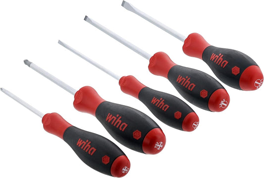 Wiha 30277 SoftFinish Slotted & Phillips Screwdriver Set, 5 Piece
