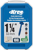 Kreg SML-C125B-100 Blue-Kote Weather Resistant Pocket Screws, 1 1/4 Inch, #8 Coarse Thread, Maxi-Loc Head, (100 Count)