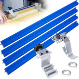 KMS8000 Precision Trak and Stops Kit Track Guide Woodworking Tool Saw Guide Measuring System for Miter Saw Radial Arm Saw Drill Press Table Saw Fence Accessories Precise Repeatable Cutting Set
