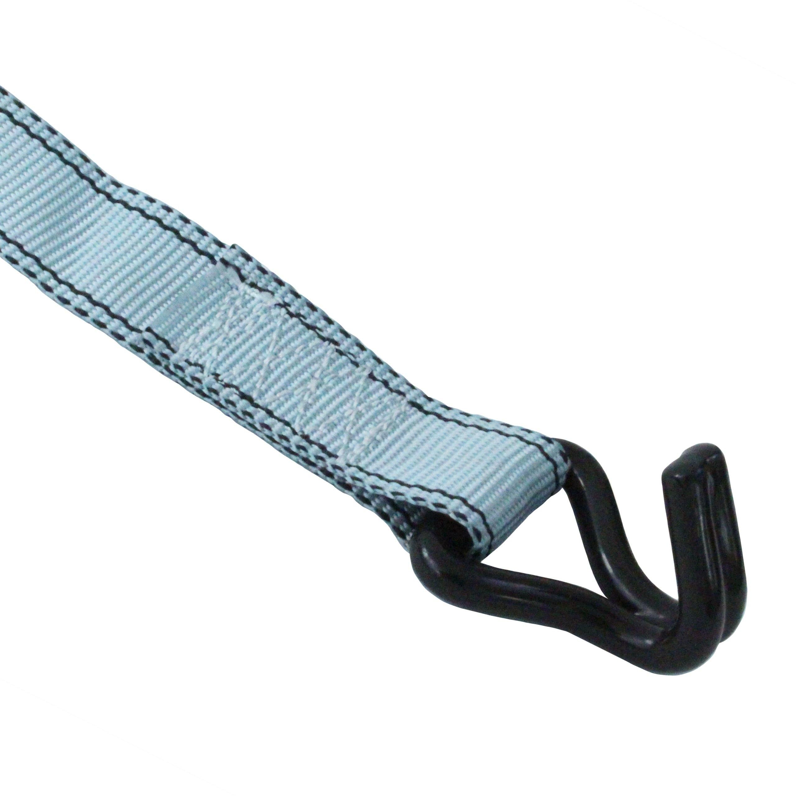 Boxer Pro 1 1/4" x 16' Ratchet Tie Downs Set with Coated J Hooks - 2500 lbs Breaking Strength