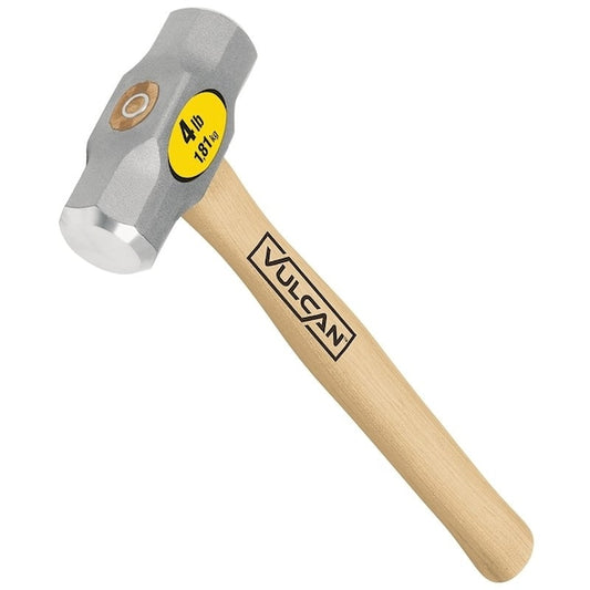Vulcan Tools Engineer Hammer, 4 lb Head, Forged Milled Head, Steel Head
