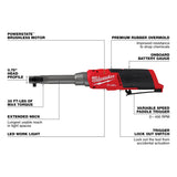 Milwaukee Tool, 2569-20, Ratchet, Cordless, 3/8 in, 12V, 420 in-lbs Torque, 450 RPM, Extended Reach